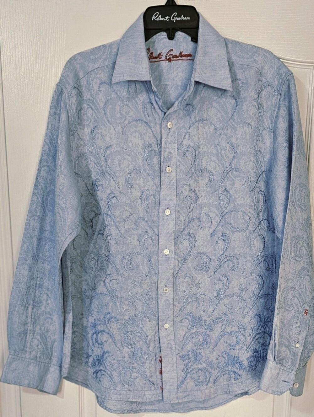 Robert Graham Light Blue Paisley Button-Down Dress Shirt